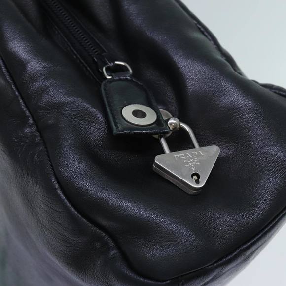 PRADA Tote Bag Leather Black Auth bs13666 - Picture 9 of 16